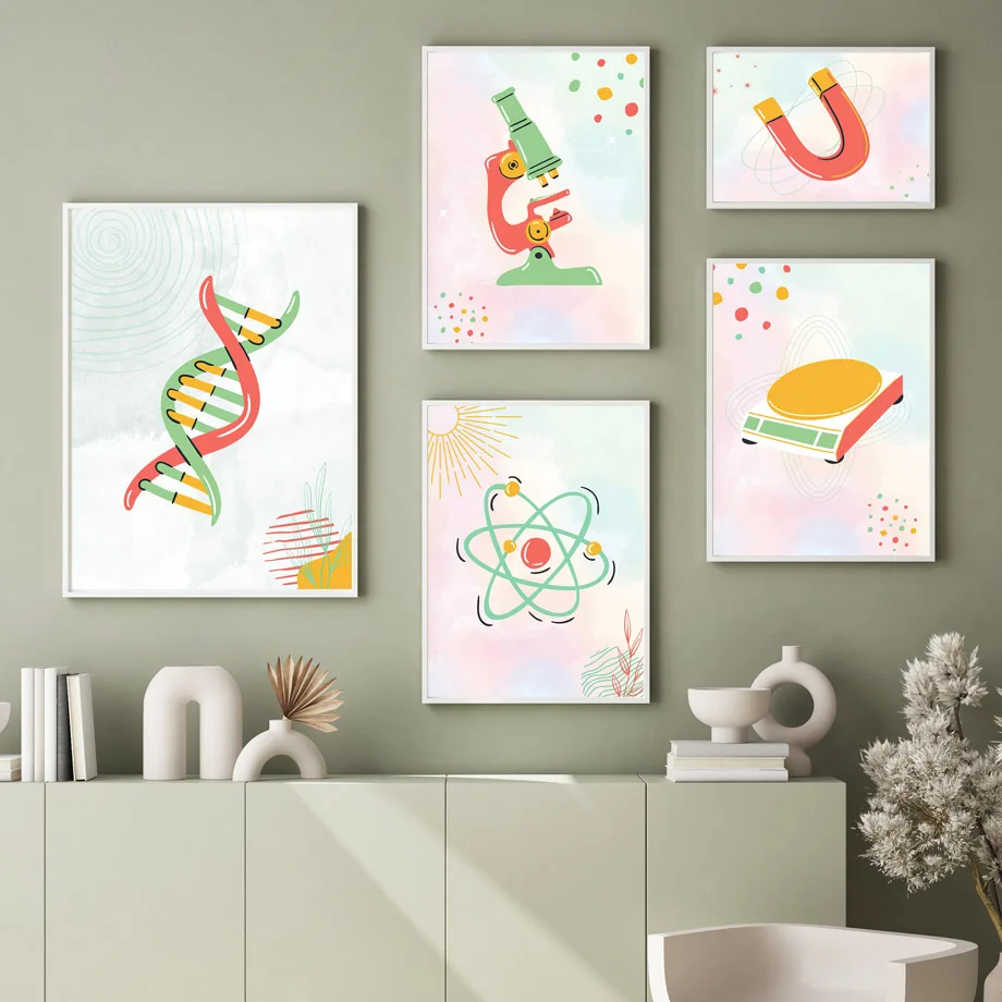 Science Nursery - 1pc frameless Canvas Painting Science Biological