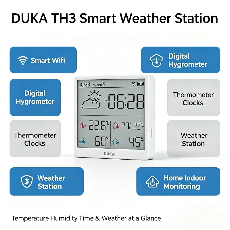 DUKA TH3 Wifi Smart Temperatur - Weather Station Indoor recension och pris