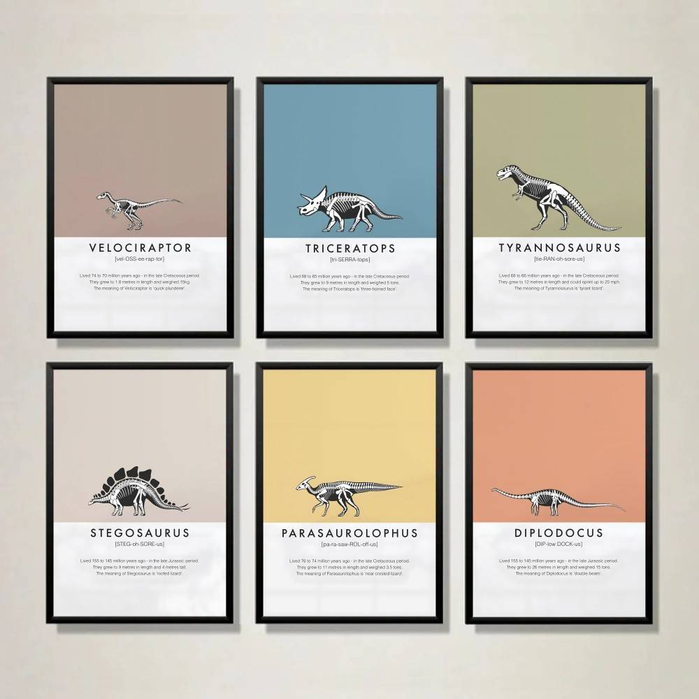 Dinosaur Skeleton Poster Dino  - Science Nursery recension och pris